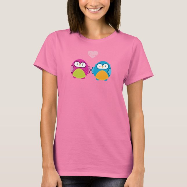 T-shirts OWL AMOR: garota brilhante + menino (Frente)