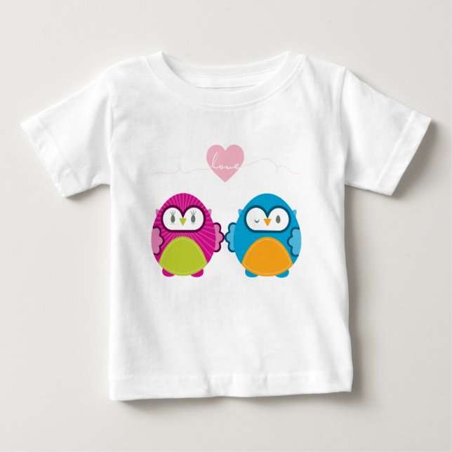 T-shirts OWL AMOR: garota brilhante + menino (Frente)