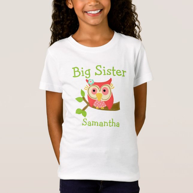 T-shirts Owl Big Sister (Frente)
