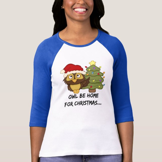 T-shirts OwlBeHome4Christmas (Frente)