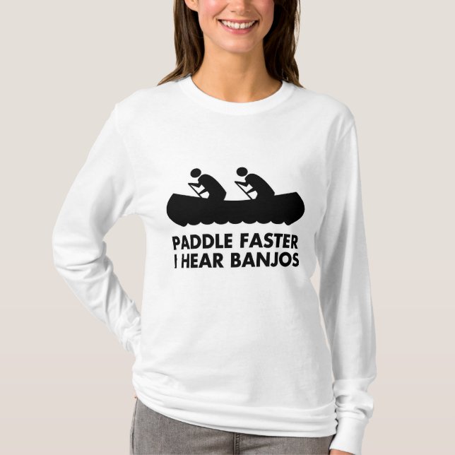 T-shirts Pá mais rapidamente eu ouço banjos (Frente)