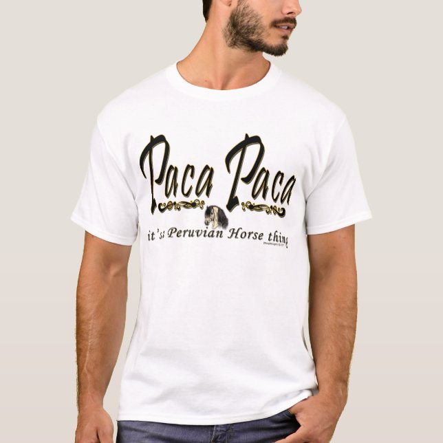 T-shirts Paca Paca, Coisa do Cavalo Peruano (Frente)