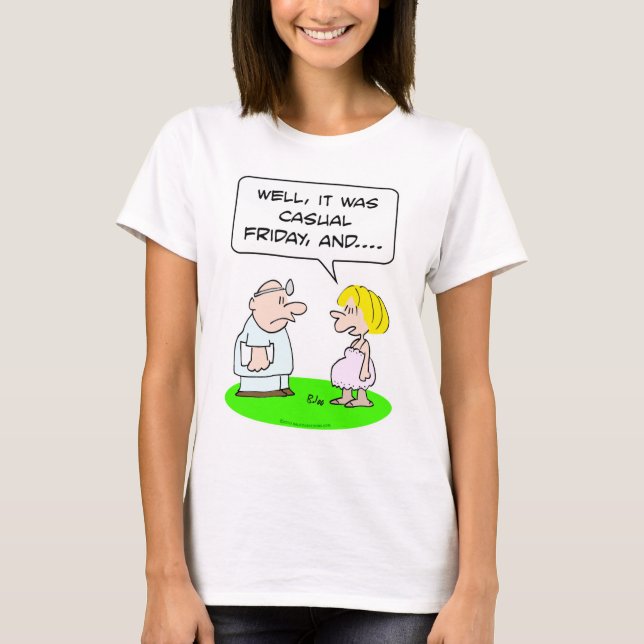 T-shirts paciente sexta-feira ocasional grávida do doutor (Frente)
