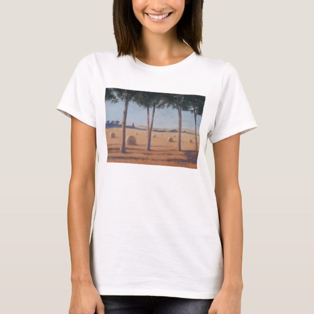 T-shirts Pacotes de feno e pinhos Pienza 2012 (Frente)