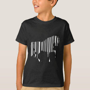 T-shirts Padrão de Código de Barras de Zebra CÓDIGO DE BARR