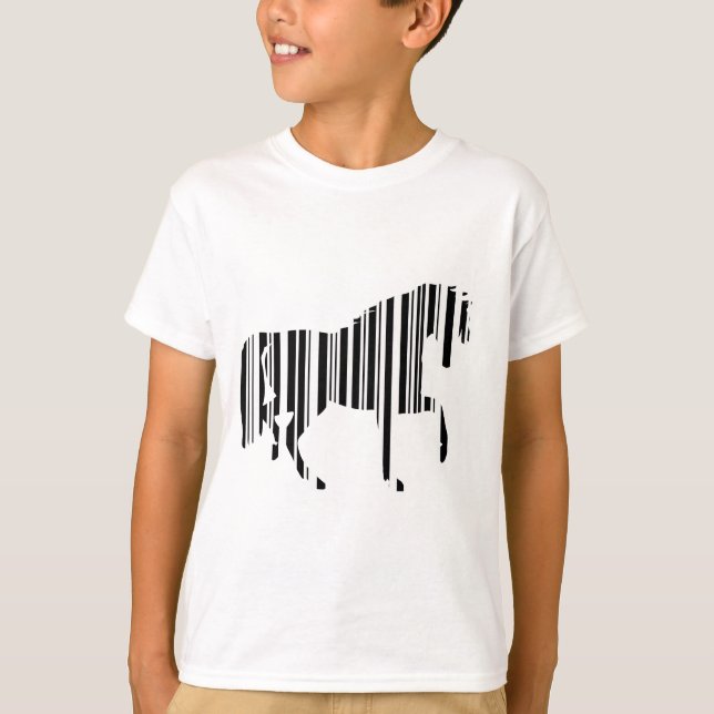 T-shirts Padrão de Código de Barras de Zebra de CÓDIGO DE B (Frente)