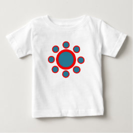 T-shirts padrão de hena circular vermelha e azul