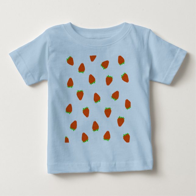 T-shirts padrão de morango (Frente)