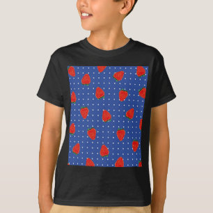 T-shirts padrão de morango com pontos