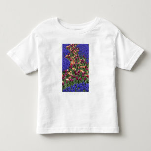 T-shirts Padrão de tulipas e flores de jacinto de uva,