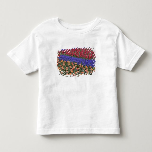 T-shirts Padrão de tulipas e flores de Jacinto de Uva, 3 (Frente)