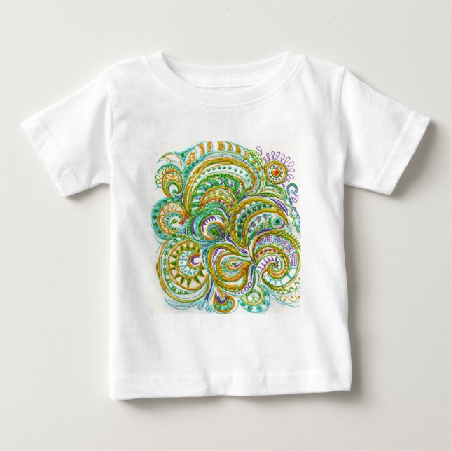 T-shirts Padrão Folk Art Fantasy (Frente)