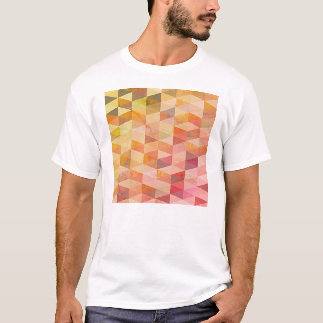 T-shirts Padrão Geométrico Triângulo Macio (Frente)