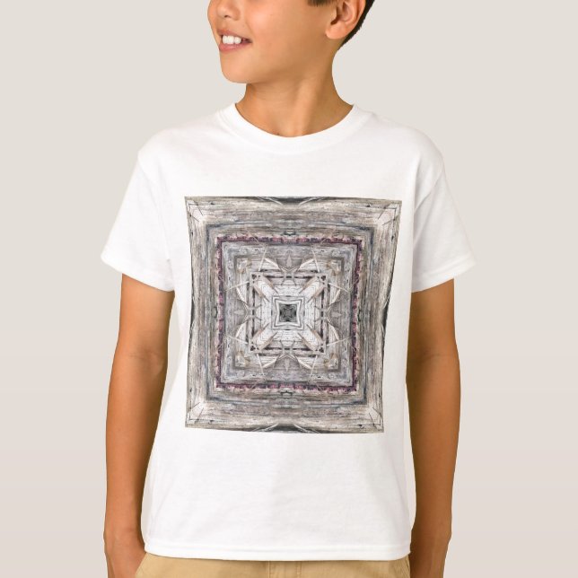 T-shirts Padrão Inspirado Aztec bonito Tingido Rosa (Frente)