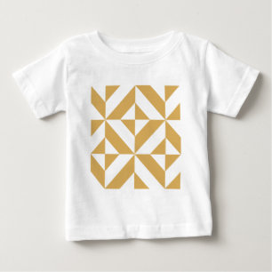T-shirts Padrão Legal e Dourado do Cubo de Deco Geométrico