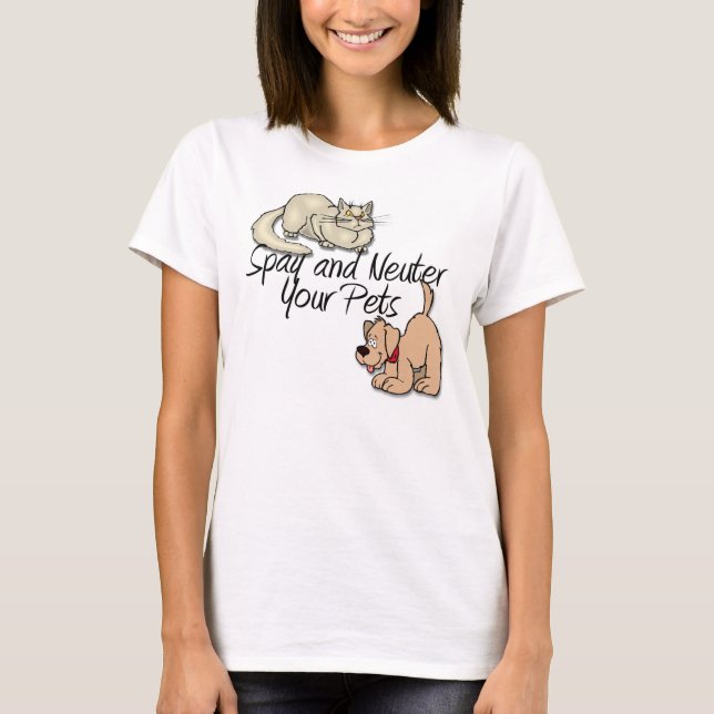 T-shirts Pagar e Neutralizar os seus animais (Frente)