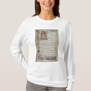 T-shirts Página da notação musical com historiated