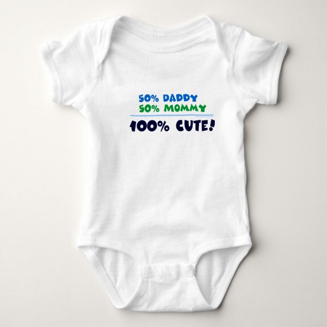T-shirts Pai 100% das mamães 50% de 50% bonito! (Frente)