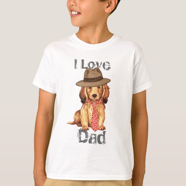 T-shirts Pai Dachshund de Cabelos longos (Frente)