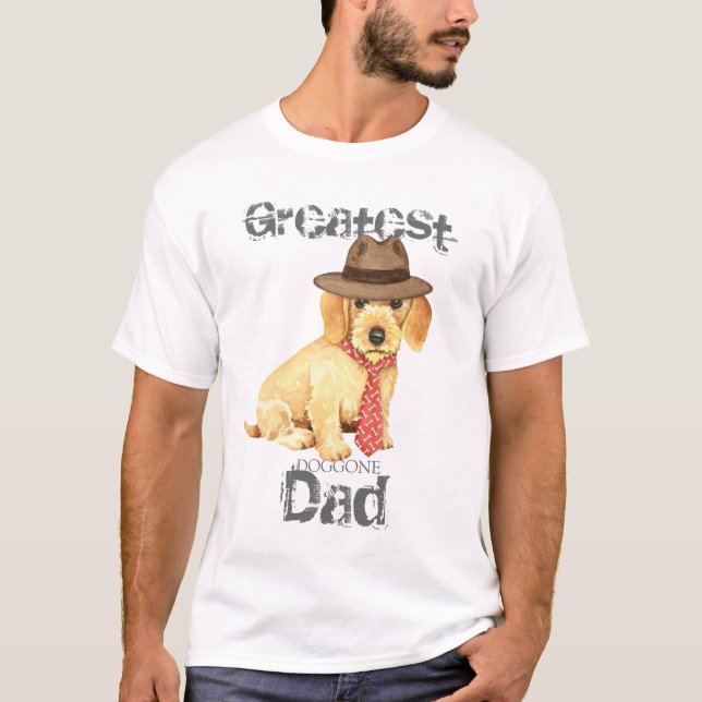 T-shirts Pai de Dachshund com fio (Frente)