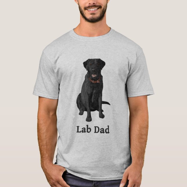 T-shirts Pai de laboratório Black Labrador Retriever (Frente)
