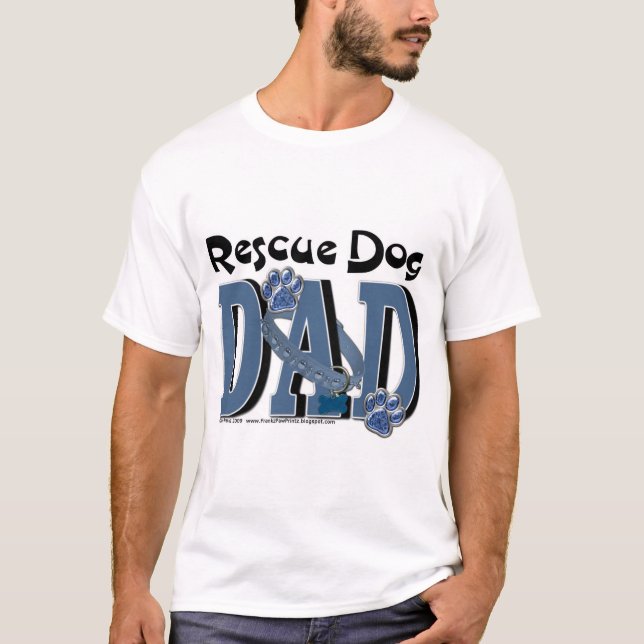 T-shirts PAI do cão do salvamento (Frente)