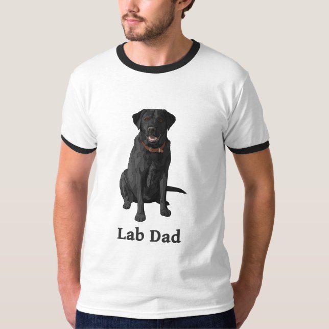 T-shirts Pai do Labrador Negro Retriever (Frente)