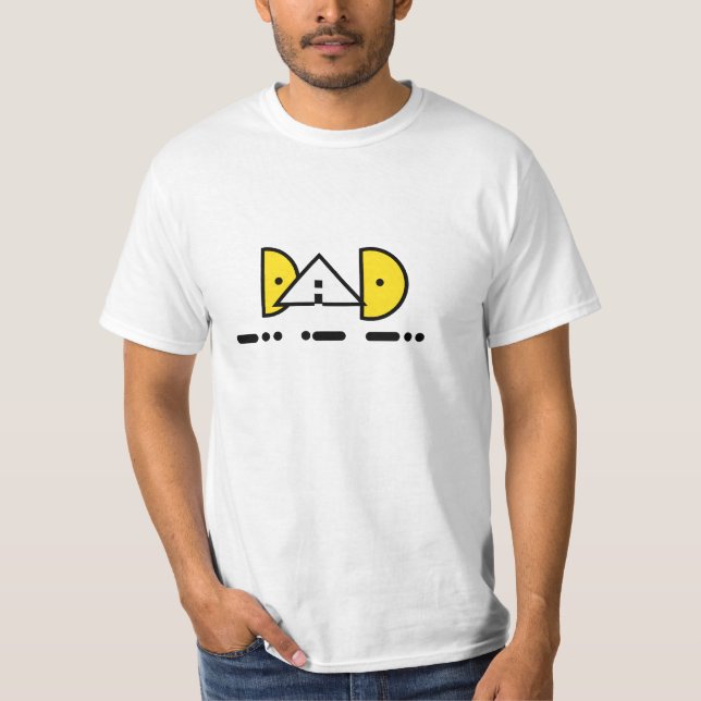 T-shirts Pai no Morse Code & Geometic Text (Frente)