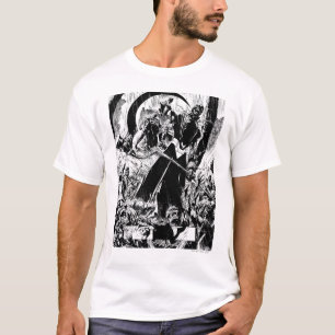 T-shirts Painel preto do corpo da lanterna - preto e branco