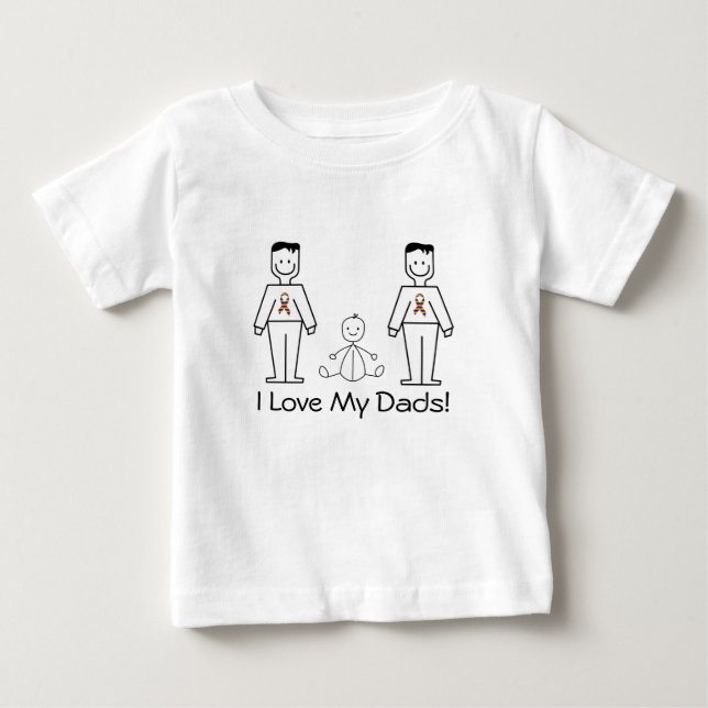 T-shirts Pais customizáveis de LGBT 2 & um bebê (Frente)