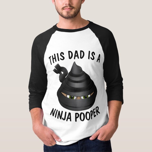 T-Shirts PAIS ENGRAÇADAS, NINJA POOPER (Frente)