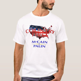 T-shirts País primeiramente - McCain Palin 2008