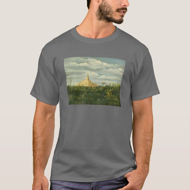 T-shirts Paisagem 1170 da rocha da chaminé (Frente)