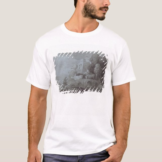 T-shirts Paisagem arborizada de Thomas Gainsborough | com (Frente)