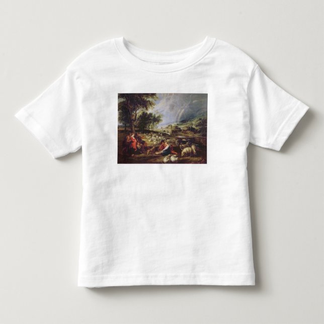 T-shirts Paisagem com um arco-íris (Frente)
