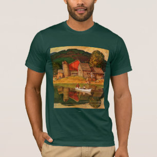 T-shirts Paisagem da lagoa da fazenda pelo hidromel