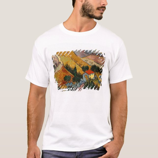 T-shirts Paisagem de Vincent van Gogh | com casa & (Frente)