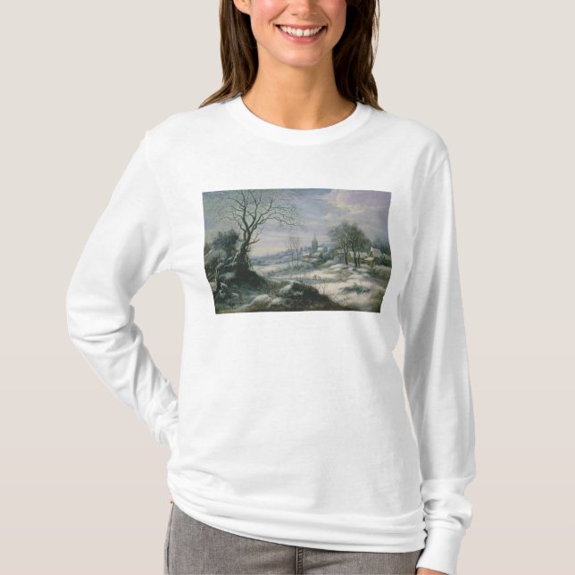 T-shirts Paisagem do inverno (Frente)