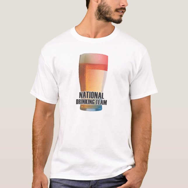 T-shirts Países Baixos: Equipe nacional do bebendo (Frente)