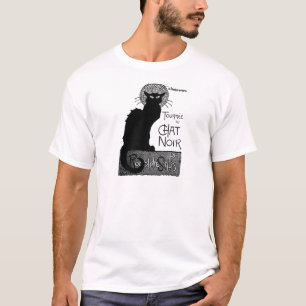 T-shirts Palavras em francês de Gato Negro do Halloween Bat
