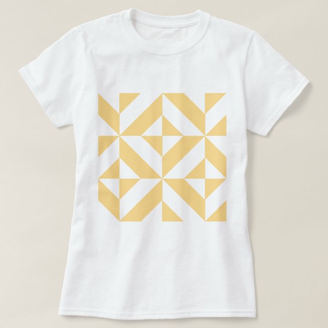 T-shirts Pale Melon Geométrico Deco Cube (Frente do Design)