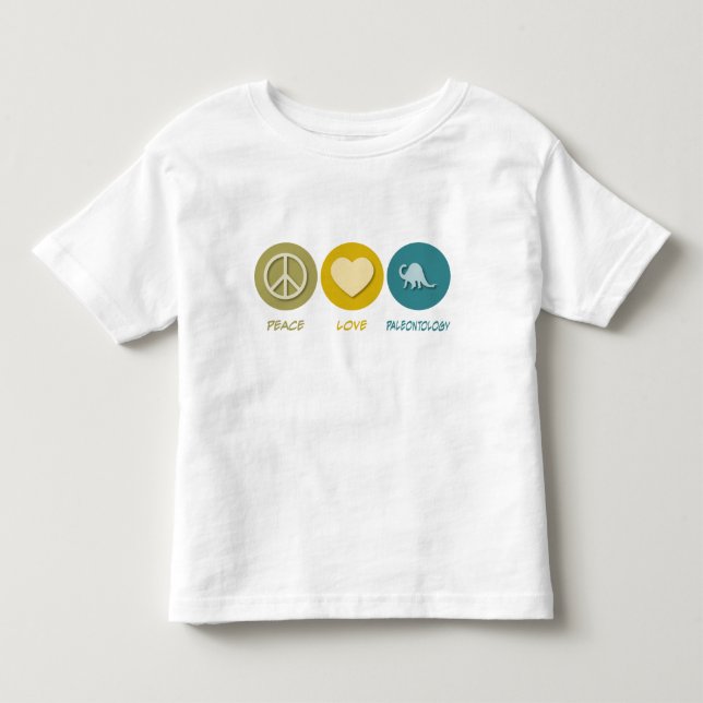 T-shirts Paleontologia do amor da paz (Frente)