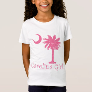 T-shirts Palmetto cor-de-rosa da menina de Carolina