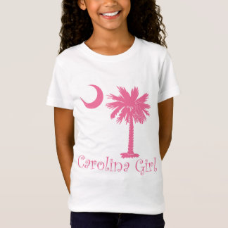 T-shirts Palmetto cor-de-rosa da menina de Carolina