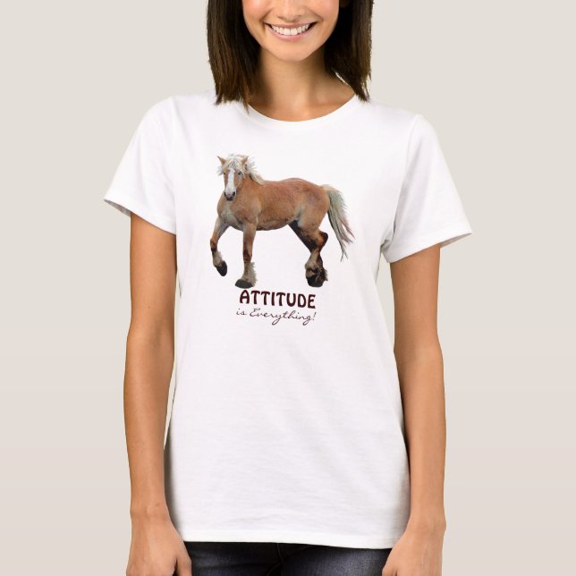 T-shirts Palomino Belga Rascunho de Cavalo Roupa (Frente)