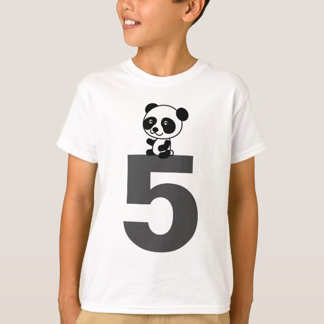 T-Shirts PANDA BEAR DE 5 ANOS (Frente)