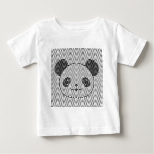 T-shirts Panda Bear Face On Wave Patterno