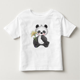 T-shirts Panda com flor amarela