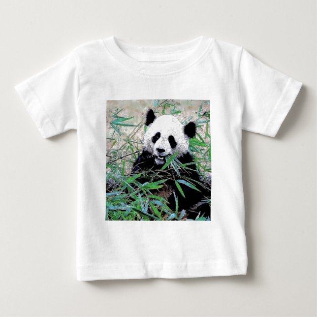 T-shirts Panda Comendo Folhas (Frente)