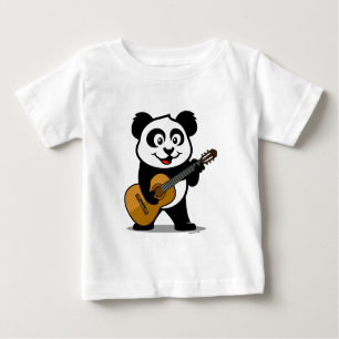 T-shirts Panda da guitarra